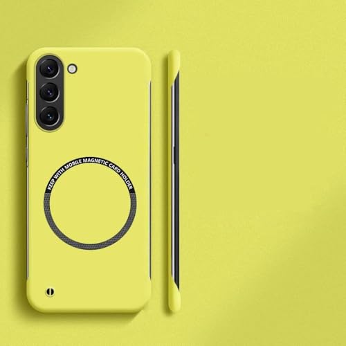 Coque Samsung S24 Plus magnétique fine rigide PC mat jaune sans fil