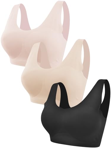 3pcs Set Wireless Bras for Women Padded Seamless Breathable Support Women's Bralette for Everyday Wear