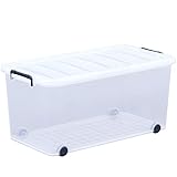 アイリスオーヤマ 収納ボックス 衣装ケース ふた付き 丈夫 頑丈 大型 キャリー 幅39×奥行...