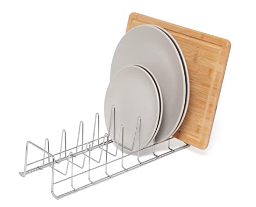 simplywire – Soporte para Platos/Bandeja para Hornear/Soporte para Tapas de sartenes – Organizador de armarios de Cocina para Almacenamiento - Cromado