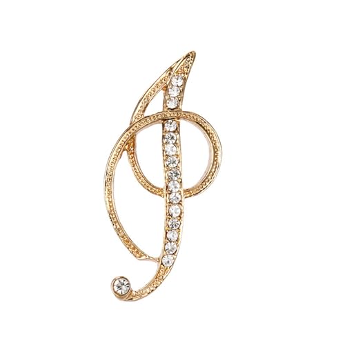 Image of Rhinestone Initial Brooch Pin for Women, Alphabet Gold Letter Brooch A-Z with Crystal, Metal Pin for Hat Bag Dress Suit Accessory for Men