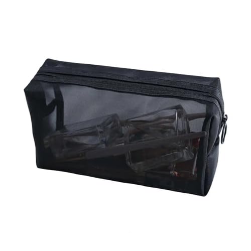 Trousse de toilette en maille respirante lavable et grand volume noir