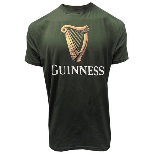 Guinness Harp Logo T-Shirt – Classic Green Irish Beer Tee, XLarge