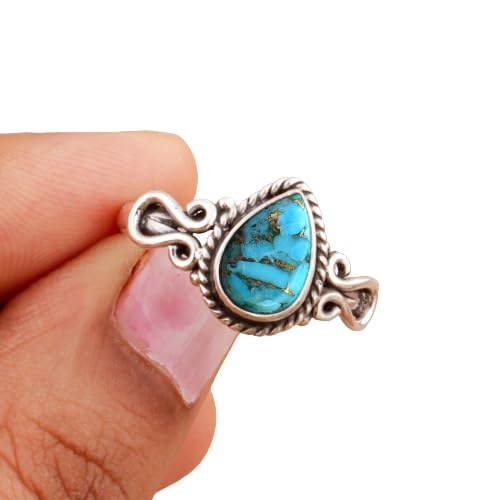 Miniatura 5 de Natura Blue Flash Labradorite Gemstone Ring 925 Sterling Silver Handmade Ring For Women Wedding Engagement Gift For Her Tear Drop Solitaire