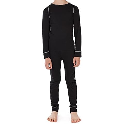 CFLEX Kinder Ski- & Thermowäsche Set - warme Unterwäsche Langarm POLARDRY - Schwarz-Grau 158-164 Cover