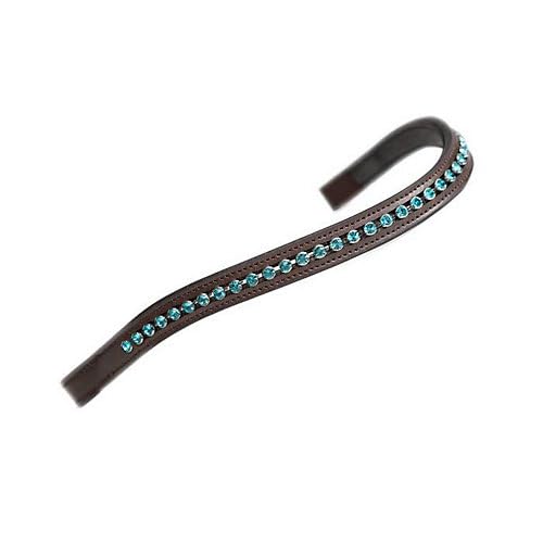Shires Aviemore Large Diamante Browband (Havana/Green, Pony)