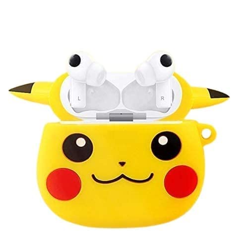 Image of Cat Care For Airpods Pro 2019 Pouch Case Cover Headphones Soft Silicone Cartoon Character Cover With Keychain,360-Degree Protection (Pikacu)Multi-coloured