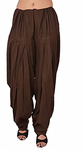 Selection Patiala Salwar, Harem Pants, Yoga Pilates Pants 100% Cotton Free Style (Brown)