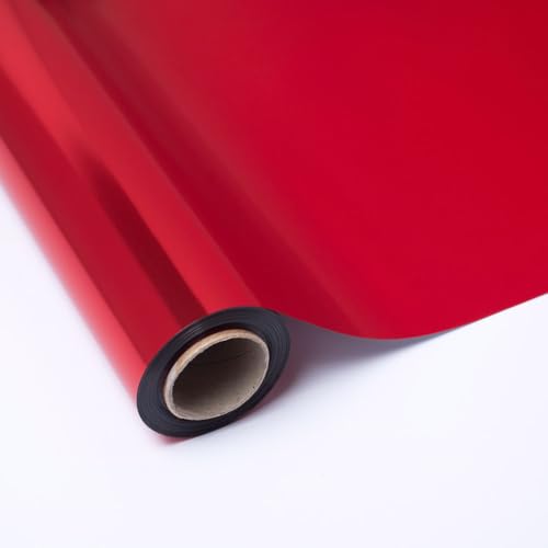 Bobina Polipropileno Metalizado Rojo - Rollo 70CM X 50M - Ideal Regalos Navideños y Embalaje de Lujo
