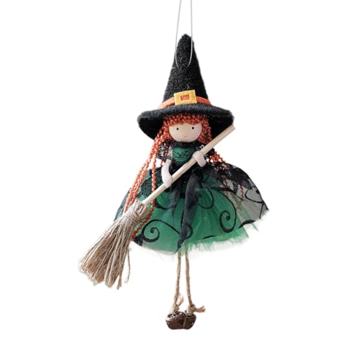 Poupées Sorcière De Cuisine Faite Main, 12X20CM Décorations De Cuisines d'halloween Mignonnes, Poupées Sorcières Cuisines À Suspendre Halloween, Porte Bonheur,...