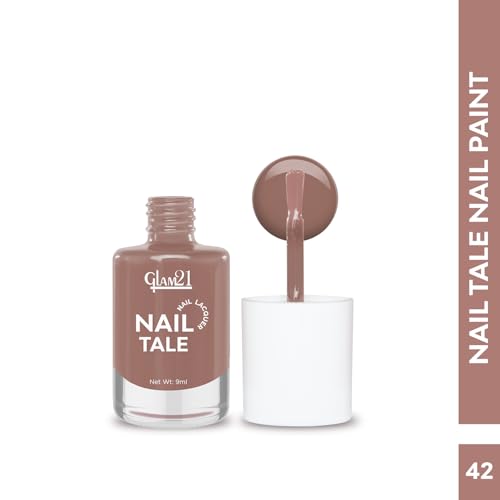 Image of Glam21 Nail Tale Nail Polish | Glossy Gel Finish | Rich Pigmentation | Chip Free | Quick Drying Formula | Long Lasting Nail Polish for Women | 9ml | Shade-42