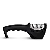 Knife Sharpener for Straight and Serrated Knives, 3-Stage Diamond Coated Wheel System, Sharpens Dull Knives Quickly, Attach a knife sharpener.