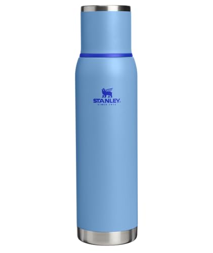 Image of Stanley Adventure-To-Go Vacuum Bottle 1.4 qt | Wide Mouth with Leakproof Cup Lid | Keep Drinks Hot or Cold | Packable for Travel | Insulated Stainless Steel Thermal Bottle | BPA-Free | Blue Sky
