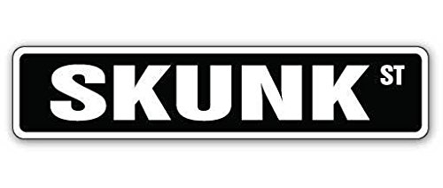 1080 Graphics Skunk Street Sign Sticker Decal Stinky Skunks Funny Signs New Gift Gag Collectible Animal Sticker 2"x8.2"