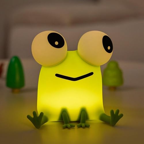 Veilleuse enfant grenouille silicone pour rassurer bébé pendant les rituels du coucher