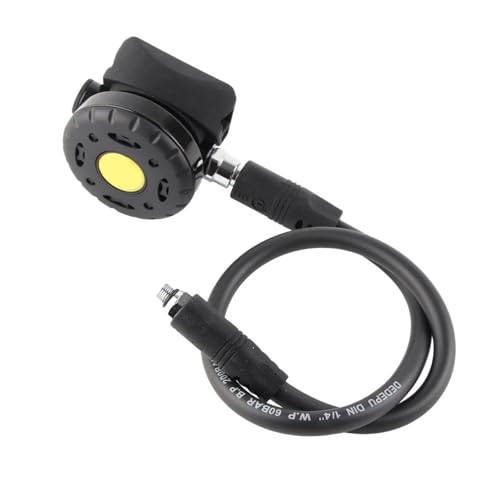 Gavigain Diving Breathing Valve Head Second Stage Regulator Medium Pressure Hose Portable Diving Equipment Second Stage Breathing Valve for Underwater Sports (Black)