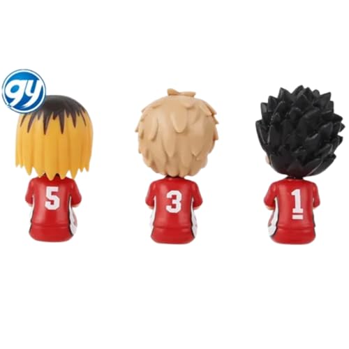 Image of FUNFOB Haikyuu Action Figure Set of 3 Height -7cm Collectible PVC Multicolour | Haikyuu Set of 3 Red Team