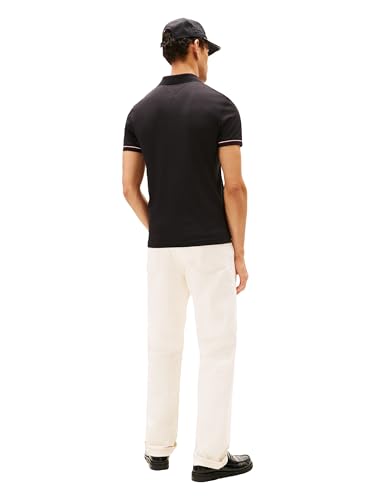 Image of Tommy Hilfiger Men's Short Sleeve Casual Polo Shirts in Slim Fit with Liquid Cotton and Cuff Designs