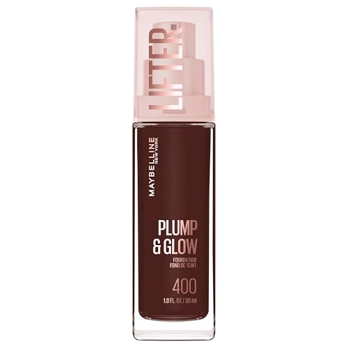 Image of Maybelline Lifter Plump & Glow Foundation, Liquid Foundation with 2% Niacinamide + Hyaluronic Acid, Plumping and Brightening Face Makeup, 400, 1 Count