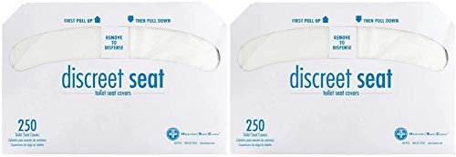 Hospeco Discreet Seat DS-1000 Half-Fold Toilet Seat Covers, White (4 Pack of 250) Pack of 2