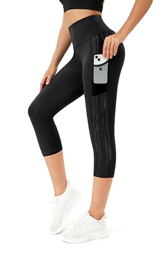 Zinmore Women's High Waist Yoga Pants Exercise Pants Gym Active Tights Workout Leggings Yoga Capris Leggings M 3327-03