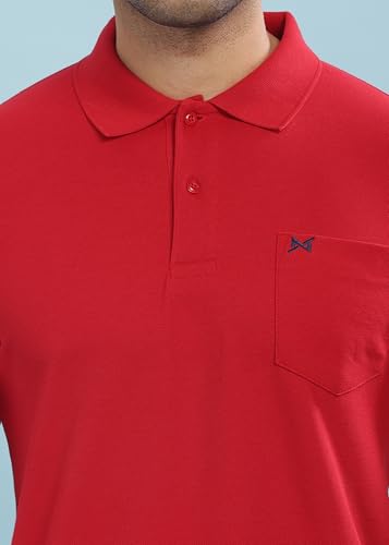 Image of Force NXT Polo Neck T-Shirt for Men Pack of 1 | Regular Fit T-Shirt for Men | Premium Super Combed Rich Cotton Polo Shirt | Men's Ultra Soft Half Sleeve T-Shirt