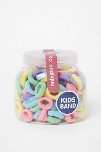 Image of Frescorr (100 pcs) Baby Hair Ties | Soft No-Damage Premium Elastic Mini Rubber Bands for girls | Strong Stretch Ponytail Holders | Daily Use Hair Accessories | (Pastel)