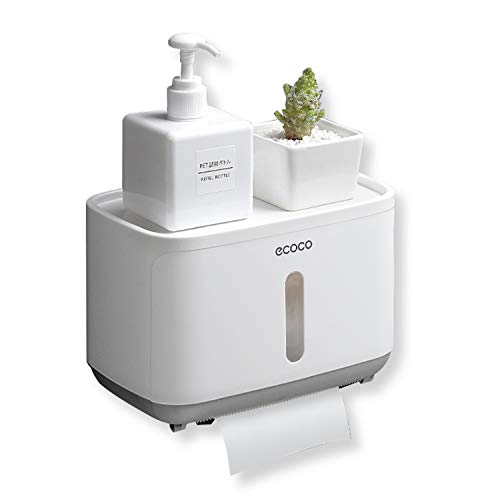 Meiyijia Portarrollo para Papel Higiénico,Montaje en paredDispensadores de Papel higiénico Montado a Pared para Multifold Rollos de Cocina, Fácil Instalación Sin Taladro (Gris) Cover