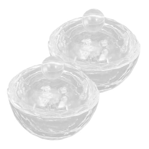FOMIYES 2 Piezas Taza De Líquido De Manicura Cristales Pixie Para Uñas Joyas Encantos Del Arte De Uñas Tazón De Humedecer Inmersión De Uñas Equipo Frotamiento Gel Dispensador