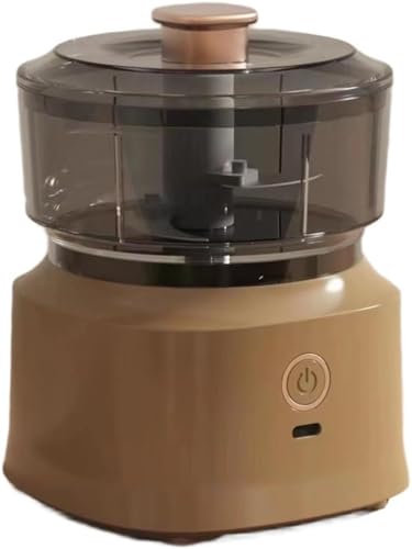 Biizhe 電動フードプロセッサー 350ML 容量 ステンレス製 3 枚刃 45W 強力駆動 野菜・ミンチ肉など多用途 充電式 ペッパー・ニンニク・ジンジャー処理可能 フードチョッパー・フードミキサー機能搭載(茶色)