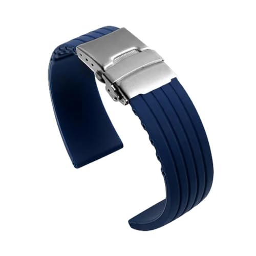 Bracelet de montre en caoutchouc silicone anti-irritation à boucle déployante fiable