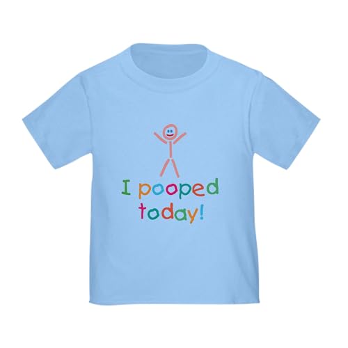 CafePress I Pooped Today Fun Toddler T Shirt Toddler Graphic Tee, 100% Cotton Baby Blue