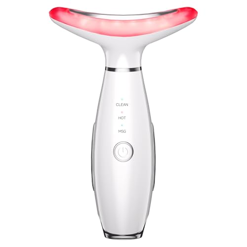 Neck Face Massager, 3-in-1 Portable Face Sculpting Tool, at-Home Facial Tool for Skin Care with Vibration (White)