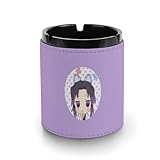 鬼滅の刃 灰皿 革製灰皿 丸い円筒形 アッシュトレイ 卓上 大容量 屋外 おしゃれ ステンレス おしゃれ 大容量 屋外 室内 防臭 車用 ブラック 洗いやすい インテリア コンパクト