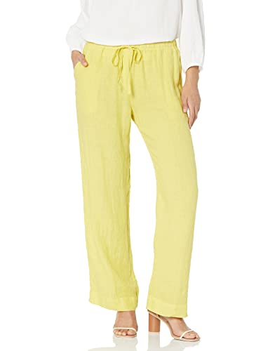 Velvet by Graham & Spencer Velvet by Jenny Graham Women's Pico Woven Linen Pants, Lemon, Medium
