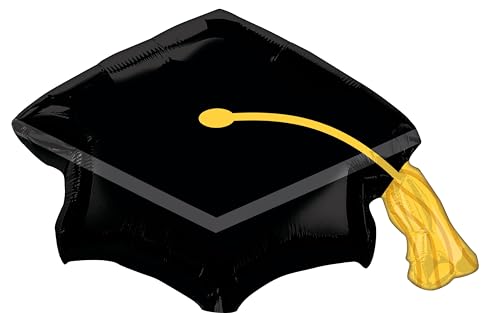 amscan Black Grad Cap Mylar Party Foil Balloon 31 Multicolor