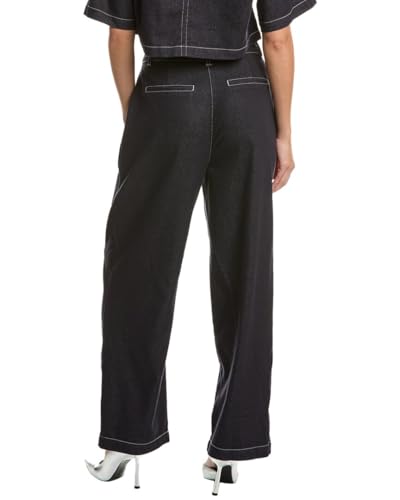 Women's Wide Leg Pleated Denim Pant2