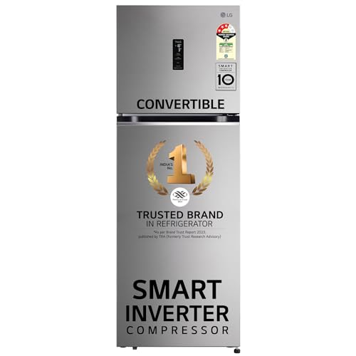 Image of LG 322 L 3 Star Frost-Free Smart Inverter Wi-Fi Double Door Refrigerator Appliance (GL-T342TPZX, Shiny Steel, Convertible & Door Cooling+)