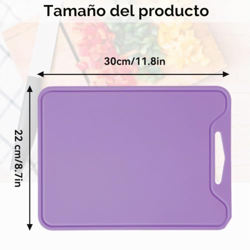 Tabla de cortar de silicona flexible: juego de 2 esteras de cocina multiusos lavables 3