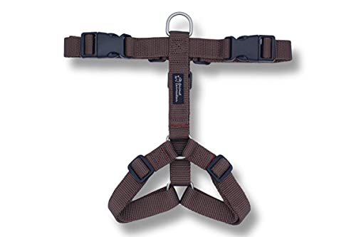 Animal Connection Pettorina ad H per Cani. 5 Punti di Regolazione. Disponibile in Tanti Colori. Leggera e Resistente. (M, Marrone)
