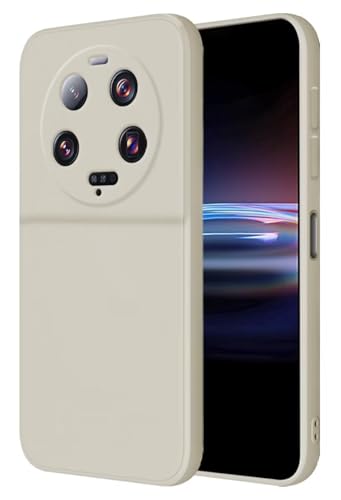 HONLEN Funda Compatible para Xiaomi MI 13 Ultra Case, (6.73' Inches) Líquida TPU Silicona Cover con Anti-Rasguño, Cáscara Suave Cubierta Blanco Antiguo