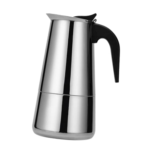 TOYANDONA Cafetera de Acero Inoxidable para Hogar y Oficina Cafetera Italiana Eléctrica de Diseño Portátil y Fácil de Limpiar Apta para Estufa y Uso Doméstico