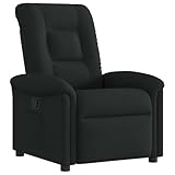 vidaXL Sillón reclinable de Tela Negro, sillón reclinable para TV