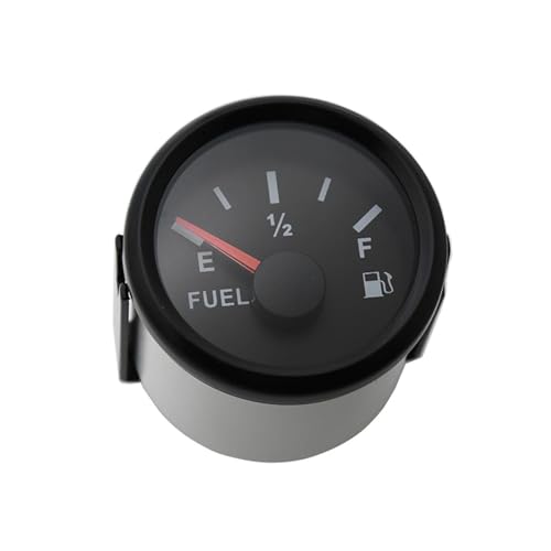52mm 0-90ohms Fuel Level Gauge Fuel Meter Oil Liquid Tank Fuel Level Indicator Red Backlight for Boat Car Auto Truck(WS 0-90ohm)