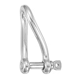PATIKIL 316 Edelstahl Twist-Schäkel 90 Grad 5/16" 8mm, Verdrehter Schäkel mit Schraubstift Marinequalität für Segeln, Autoschleppen, Outdoor-Zelte