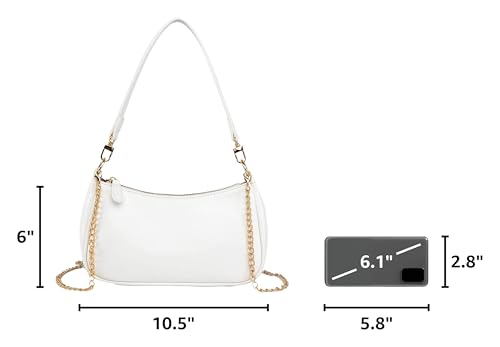 Image of Shoulder Bag for Women with 2 Removable Straps and Zipper Closure Crossbody Bags Clutch Tote HandBags Purses | with 2 Removable Straps