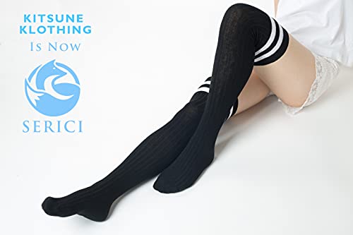 Thigh-High Socks | Womens Striped Cotton Thigh High Tube Sock | Over Knee Boot Socks3