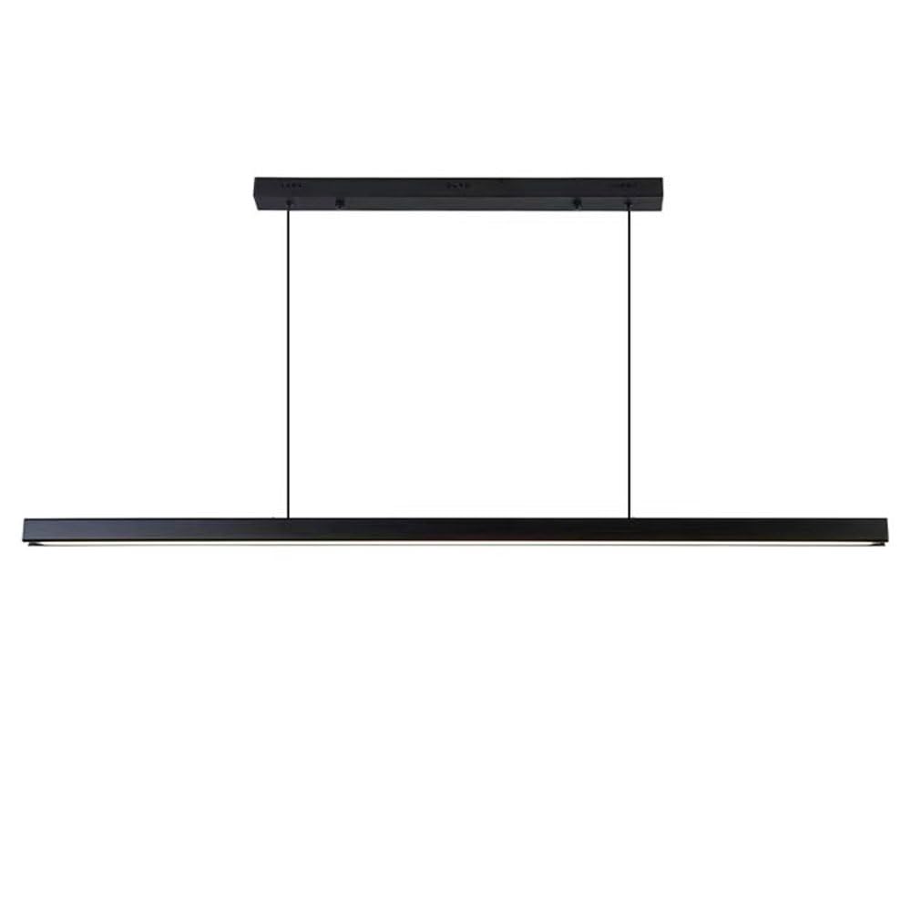 LED à intensité Variable avec télécommande, plafonnier Suspendu linéaire Noir, luminaire d'îlot de Cuisine, Lampes suspendues pour Salle à Manger, Bureau sur Table