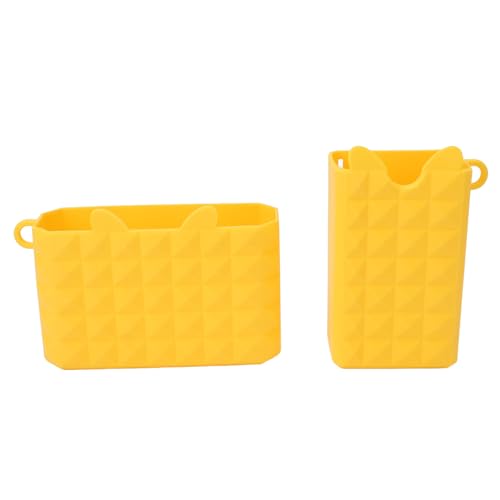 Beach Bag Phone Holder Multipurpose Stylish Lightweight Silicone Storage Bag for Beach Bag Accessories (Yellow)