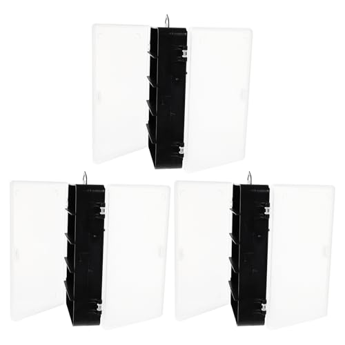 Boîte à leurres de pêche double face noire et blanche Ciieeo en plastique x3